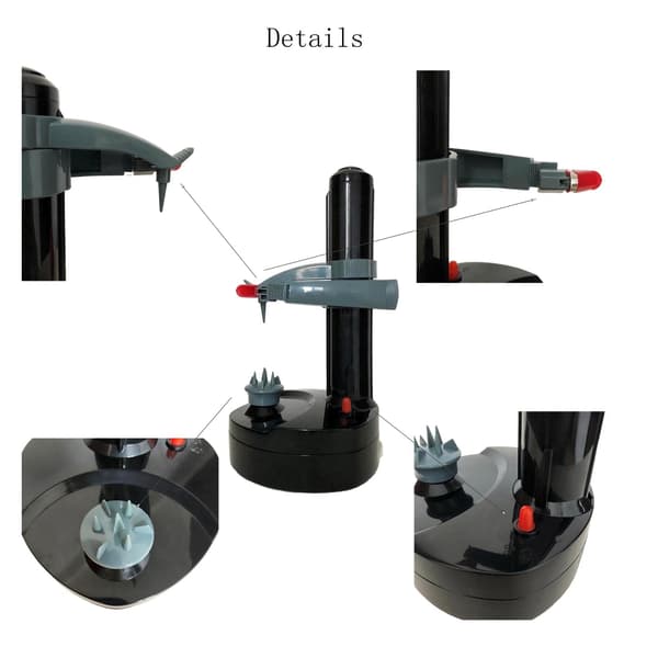Electric Potato Peeler, Kitchen Vegetable Peeler, Rotating Quick Peeler [Black] Black
