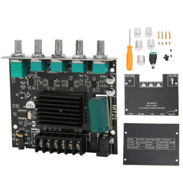 ZKMT21 BT forstærkerkort High Power Sound Stereo DC1224V Digital Power Amplifier Board til 15100W 48Ω højttalere++