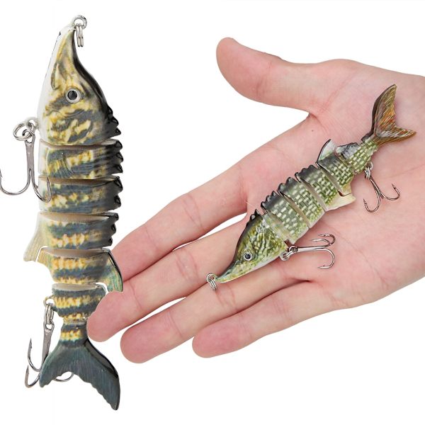 11cm Plast Fiskebete Artificiellt Multisektion Sjunkande Wobbler Krokar Utrustning (JM040-4)