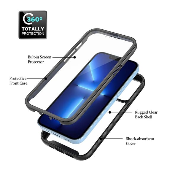 Kompatibel med iPhone 13 Pro Cover 360 Hybrid Defense Sort 49