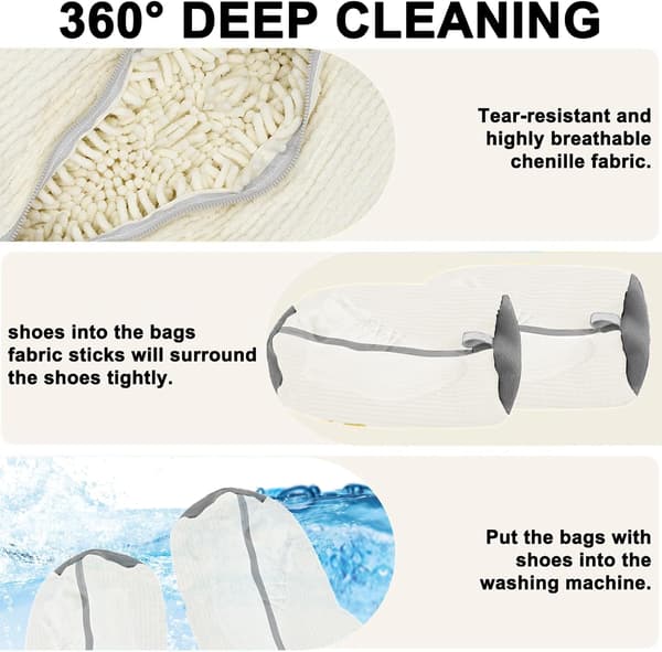 Sneaker shing Bag, Shoe Laundry Bag for shing Machine and Dryer (CREAM 2 PCS)