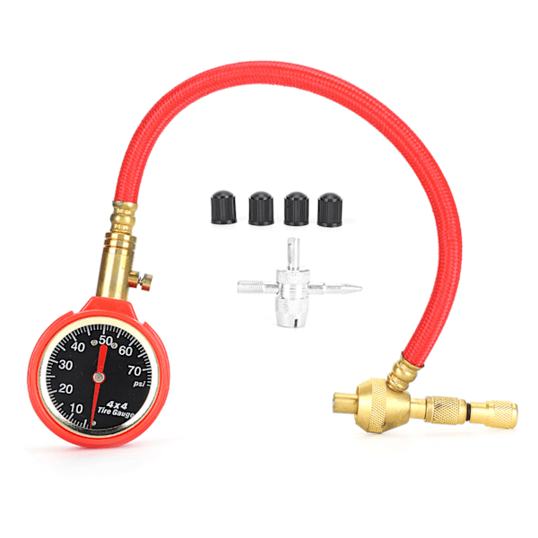0‑70Psi Pointer Däcktrycksmätare Hög noggrannhet Dial Meter Däcktestare Bilmontering