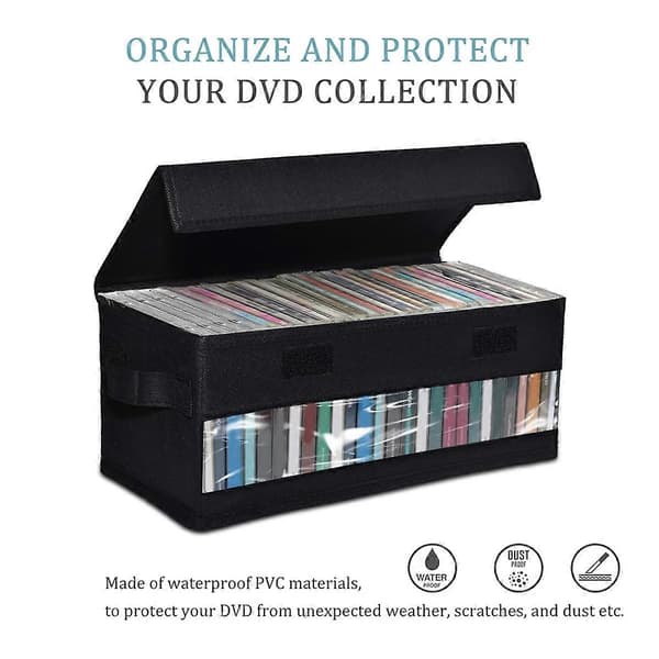 2-pak CD-oppbevaringsbokser, CD-etui-oppbevaring, beholderholder