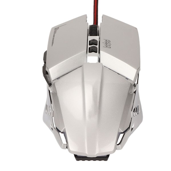 Ergonomisk Gamingmus med 4 Justerbara DPI, Andnings-RGB-Bakgrundsbelysning, Noggrann Kontroll, Kontorsmus för Dator, Bärbar Dator, PC, Silver