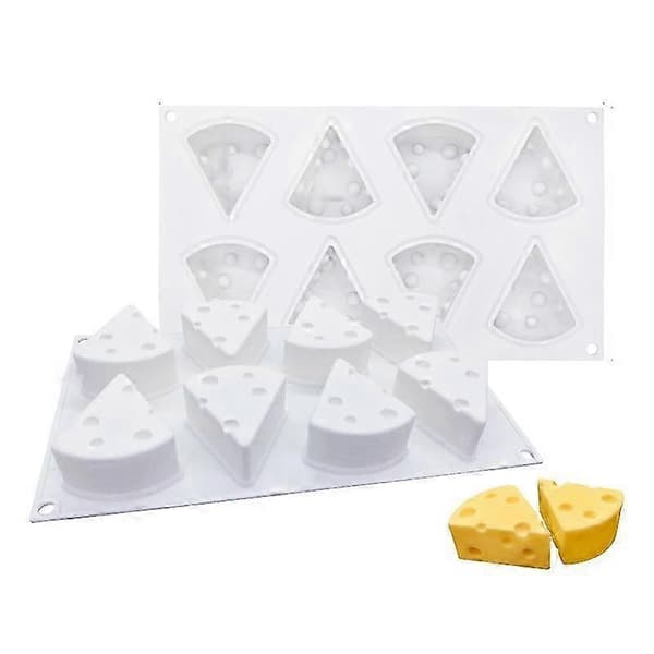 8-gitter ostemousseform silikone bageform DIY sæbe aromaterapi lysform (BPA-fri, FDA-godkendt)