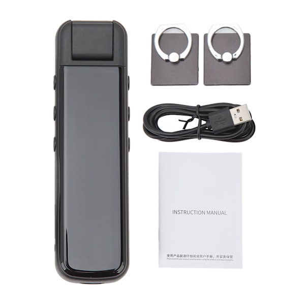 Kropsmonteret kamera 1080P Night Vision 180° rotation Linse Loop Optagelse Wifi Mobil Detektion Lomme Videokamera