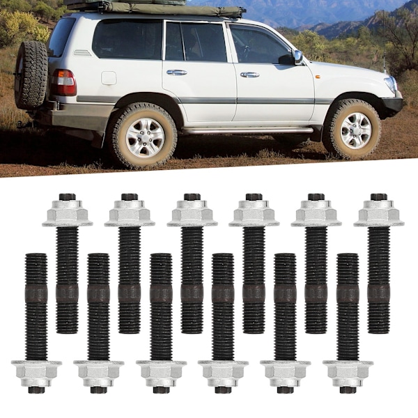Avgasningsgrenrör Stud Nut Set Passar Toyota 1HZ 1HDT 4.2L 70 75 80 100 Serie 9017910128
