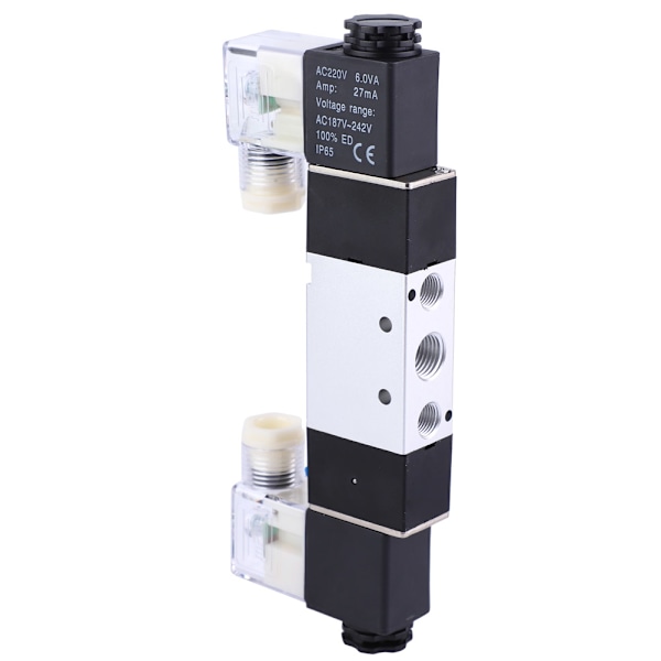 4V220-08 1/4\" Inlopp/Utlopp 1/8\" Avgas Pneumatisk Solenoidluftventil 2 Positioner 5 Vägar (AC220V)