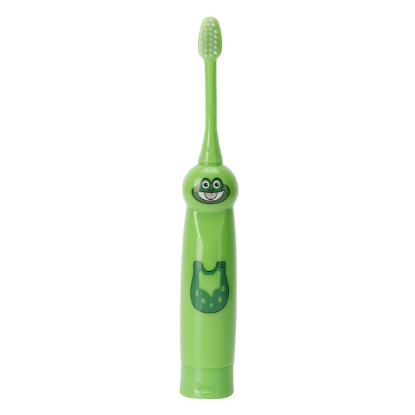 Barn Elektrisk tannbørste tegneseriemønster Vanntett tannrengjøringsbørste gave til barn Grønn /