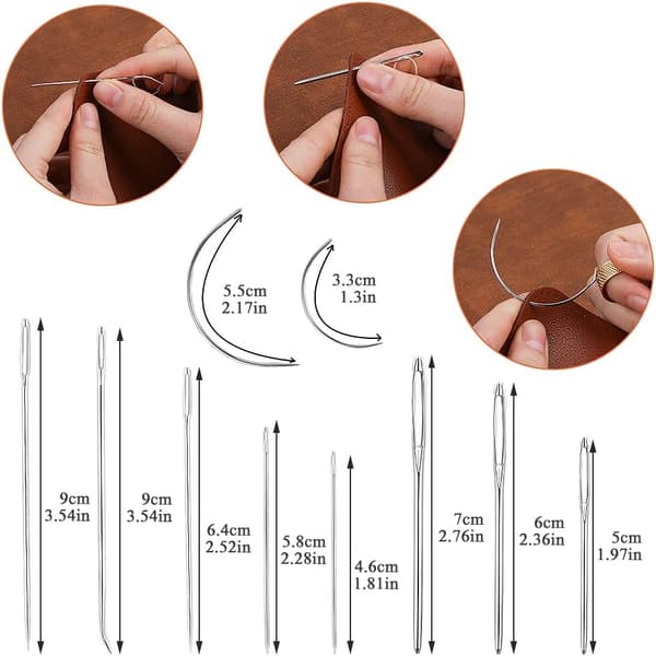【BEMS】Leather Repair Kit, Leather Sewing Kit, Leather Craft Kit with AWL Stitch, Sewing Thread, Leather Sewing Beginner Set