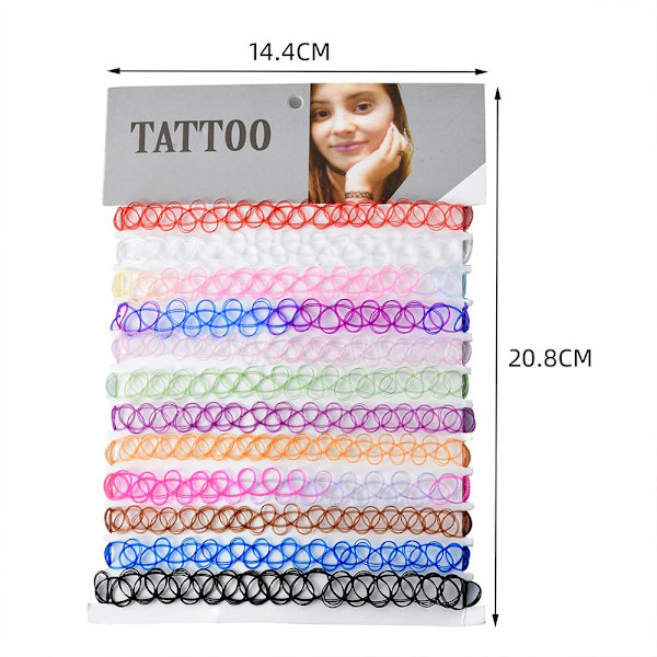 12-pack Chokerhalsband - One size multifärg multifärg one size