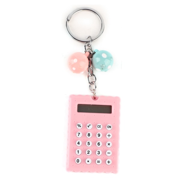 Mini Portable Cute Cookies Style Nøglering Lommeregner Candy Color Pocket Lommeregner (Pink)++