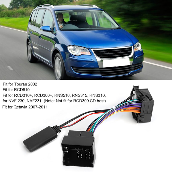 Auton Bluetooth-radiomoduuli Aux-kaapeliadapteri sopii RCD510 300+ 310 RCD210