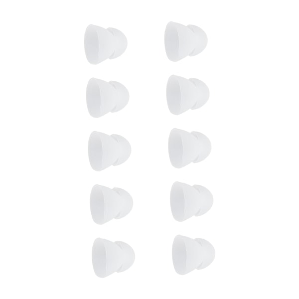 10 st/set Hörselhjälpsdomer 10 mm Dubbla Basdomer Silikonöronproppar Ersättning för Hörförstärkare Vit