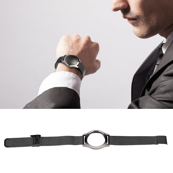 Stål Armband Rem Armband Ersättning Sömn Fitness Monitor för Misfit Shine 2 Svart