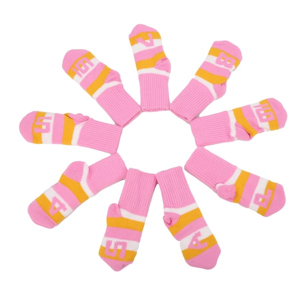 【BEMS】Stickskydd för golfklubbor, järnklubbor, stickade, set med nummer, rosa