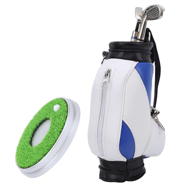 Mini Golfväska Pennaställ i Zink-Legering med Golfpennor Souvenir Set Present Blå Vit
