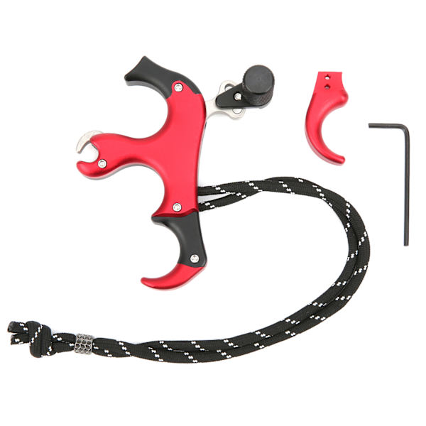 Universal Compound Bueslippesystem med Tre eller Fire Fingre Greb Tommel Caliper Trigger Rød