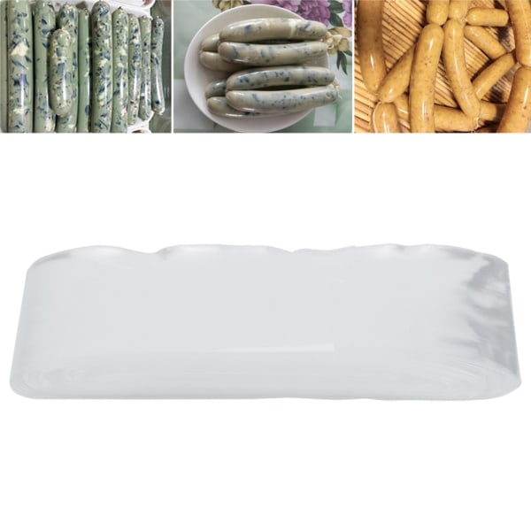 TIMH 50m x 50mm Food Grade Plastic Uspiselig Pølse Skinke Pølsehylster Skal til pølsefremstilling