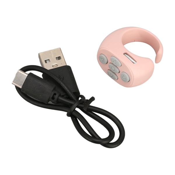 TIMH Smart Ring Controller Bluetooth 5.3 trådløs fjernkontroll Page Turner for Tik Tok Electronic Book Pink