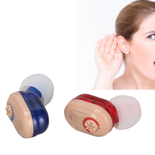 TIMH ørepropper Høreapparater Oppladbare støyreduksjon Lettvekts digital høreforsterker for eldre Voksne Blå Rød