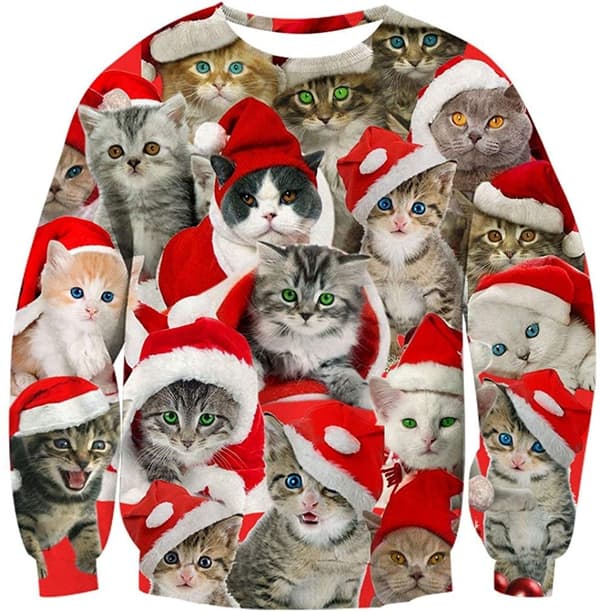 【BEMS】3D-printet grim julesweater, grim julesweater XL rød red L