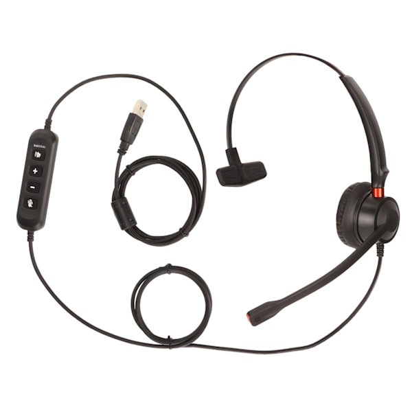 USB Business Headset ENC Støjreducerende Enkeltsidet Ledningsforbundet PC-Høretelefon med Højttaler Volumenjustering Mikrofon Dæmpning
