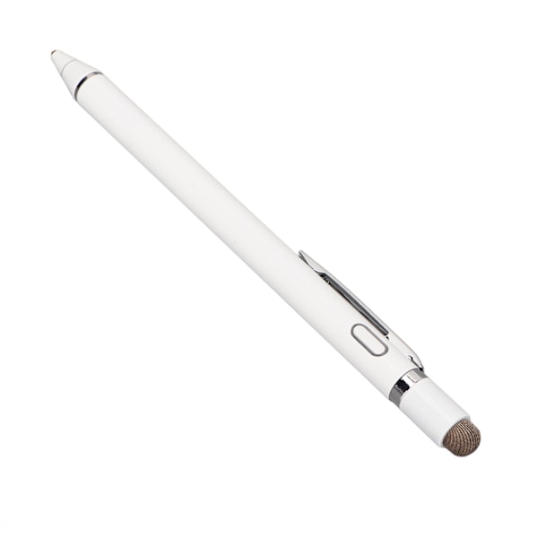 Aktiv Stylus Penna 5V 0.2A Smal Stilren Aluminiumlegering Portabel Kapacitiv Stylus Penna med Fin Spets för Mobiltelefon Surfplatta Vit