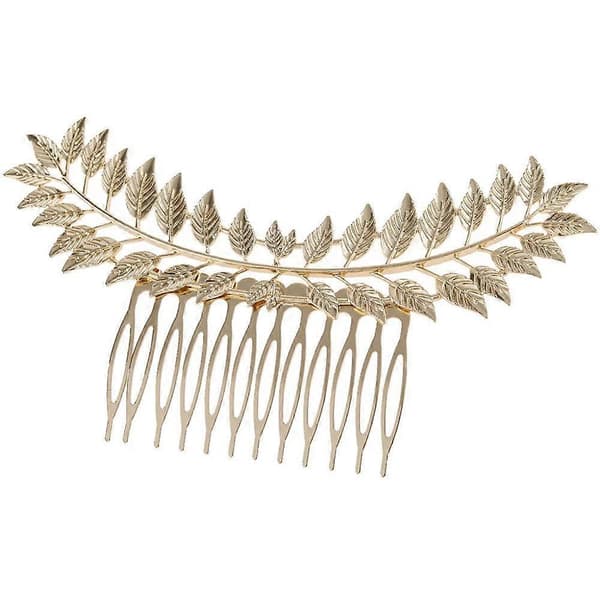 Hårspænde i bladguld til bryllup, elegant metalspænde til brude og brudepiger med tykt hår