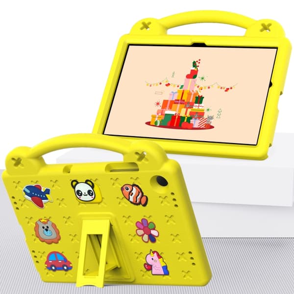 Kompatibel med Samsung Galaxy Tab A9+ / A11+ Shockproof EVA Case with Kickstand for Kids Gul