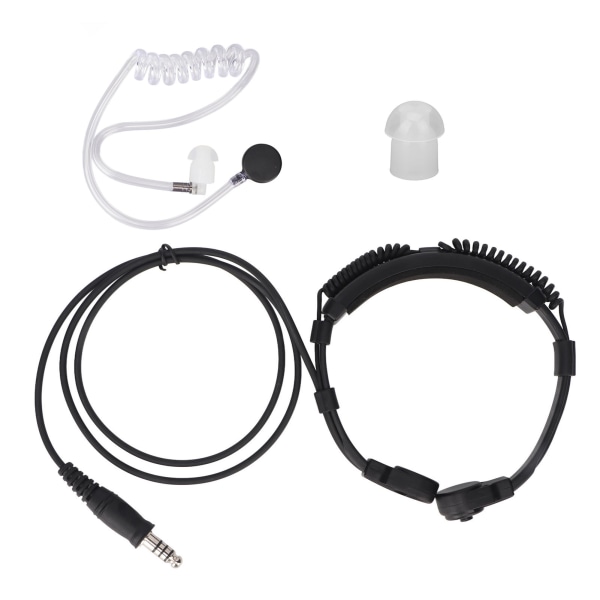 Throat Mic Headset Retractable Heavy Duty Air Acoustic Tube Ørestykke til Baofeng til Kenwood til YAESU til Motorola ++