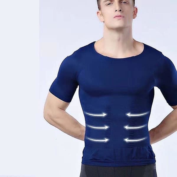 2-pack Shapewear Linne för män med magkontroll och kompression Blå M Blue M