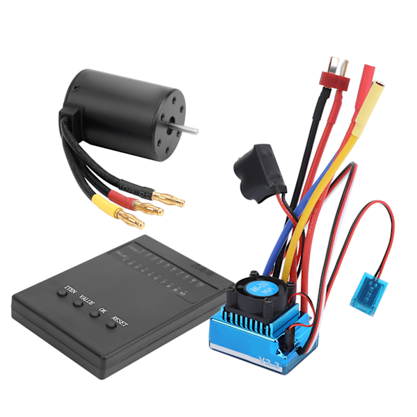 3650 2300KV Harjaton Moottori + 60A Harjaton ESC + Ohjelmointi Kortti 1:10 RC Auto Mallille