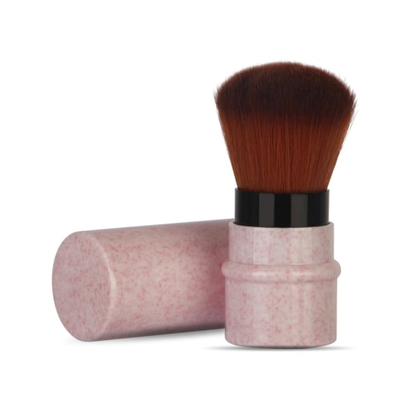 Kort Marbling Makeup Foundation Brush Strekkbart håndtak Blusher Powder Brush Rosa++/