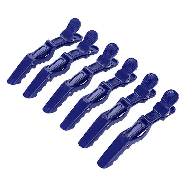 6Pcs Crocodile Hair Clip Anti slip Single Prong Hairdressing Hair Section Claw Clasps Blue