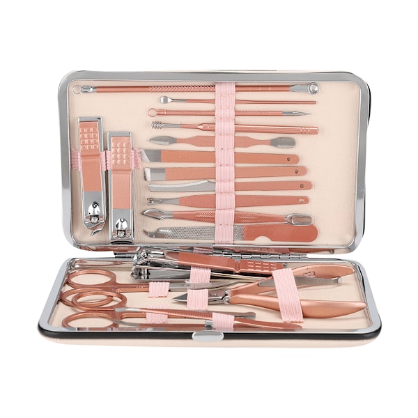 18Pcs/Set Stainless Steel Manicure Pedicure Nail Clipper Set Nail Grooming Kit Tool