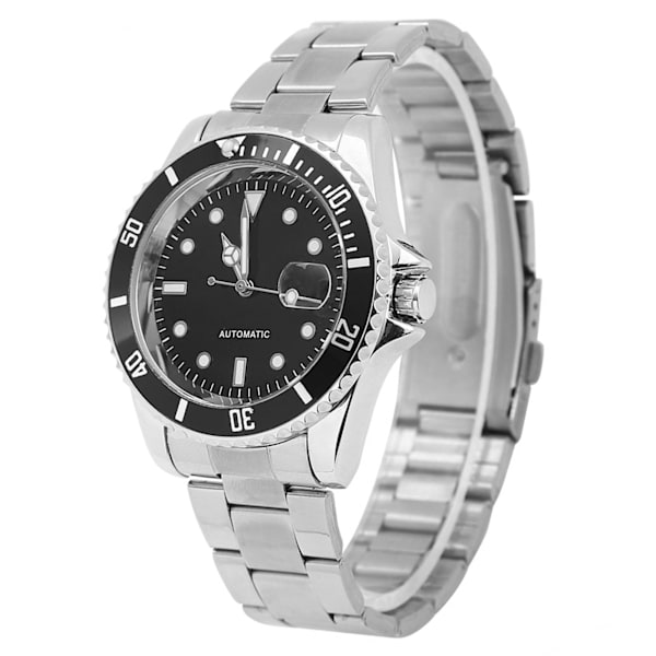 Winner Herre Automatisk Mekanisk Ur Rustfrit Stål Armbånd Ur Sort
