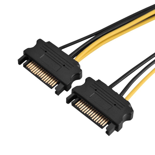 15-nastainen kaksois-SATA-uros 8-nastainen naaras PCI-E PCI Express power 0,4 m++