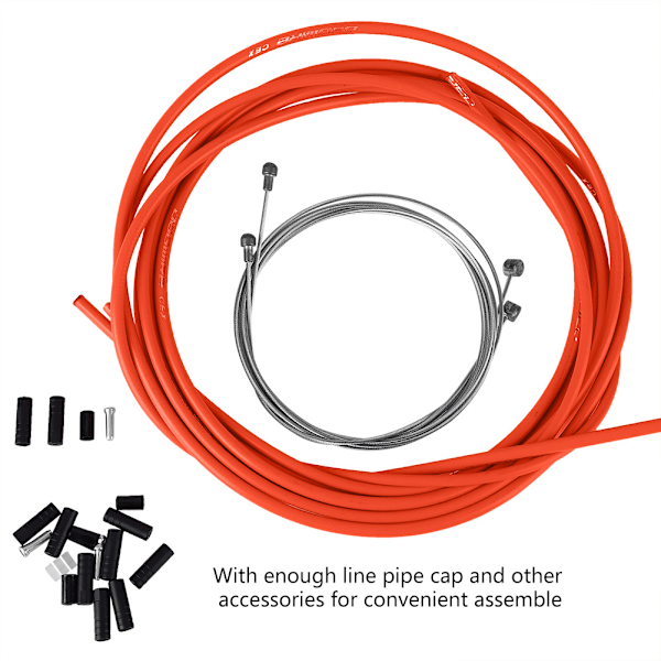 Cykelbroms- och Växelkabelhölje Set Bromslinje Rör Kit Cykeltillbehör (orange)