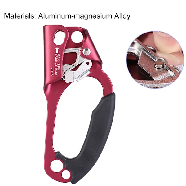 Utomhus Klättringssteg Höger Hand Skydd för 8-13mm Rep Röd