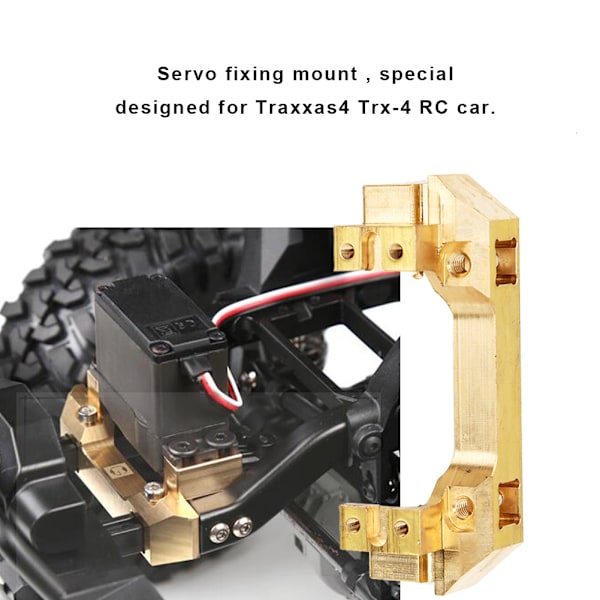Servo Fäste i Mässing Passar Traxxas TRX-4 RC Crawler Bil Uppgradering Tillbehör
