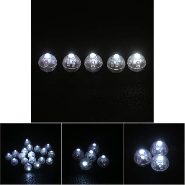 100 Stk/lot Rund Flash Ball Lamper Ballonglys Hjem Jul Bryllupsfest Dekor Hvit/