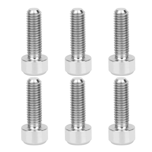 TC4 6 stk/boks Styrestangsskruer Fjellsykkel Stem Riser Bolter Sykkeltilbehør M15x16 Sølv