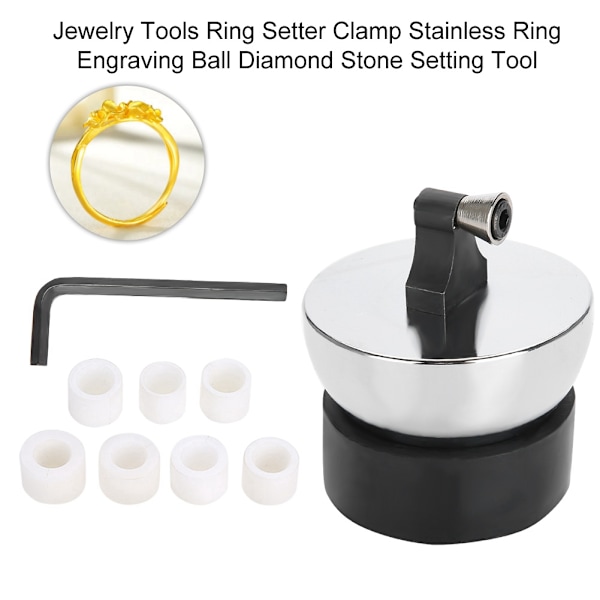 Smykkeverktøy Ring Setter Klemme Rustfritt Ring Gravering Ball Diamant Stein Setting Verktøy