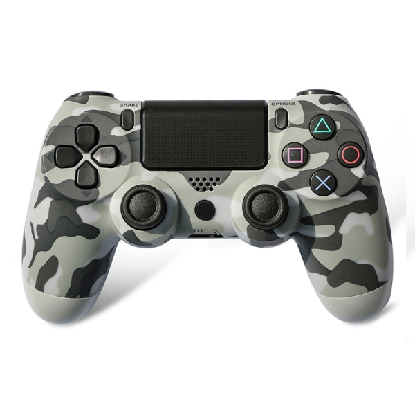 BE-PS4 Seksakset Dual Vibration Bluetooth Trådløs Controller Camouflage Grå