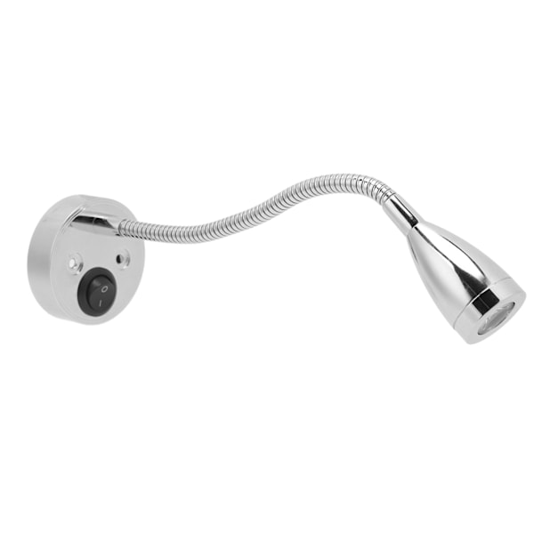 RV LED sengelampe 360 graders svingbar fleksibel svanehalslampe for DC 12V til 24V Båtcamper lastebilbiler Forkrommet