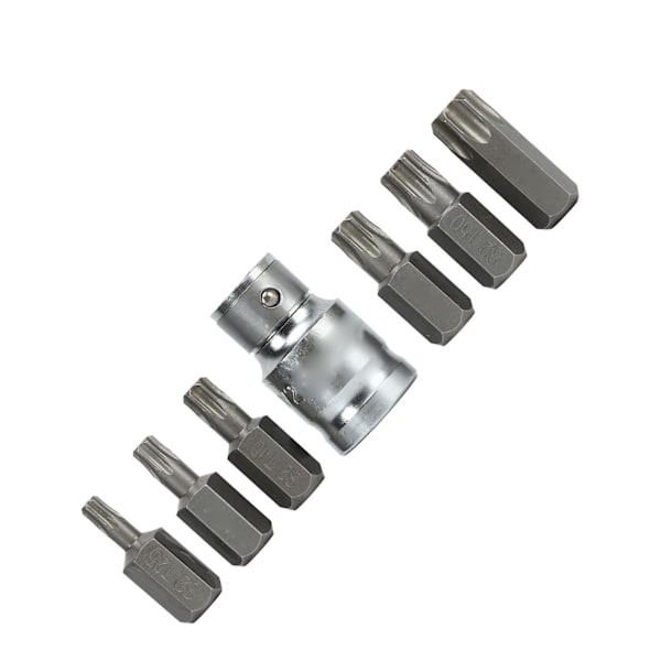 7 ST skruenøgle YT‑0410 Stål Drivfatninger Nøglebitsæt 12,7 mm 9,5 mm drivbitsholder
