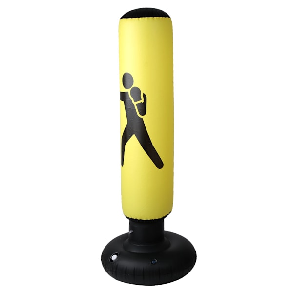 PVC 160cm Fitness Slagpose Til Voksne Og Børn Oppustelig Kolonne Tumbler Punching Bag (Gul)