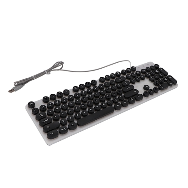 Mekanisk Gaming Tastatur RBG Bakgrunnsbelyst USB 104 Taster Kablet Retro Punk Datamaskintastatur for Laptop Svart