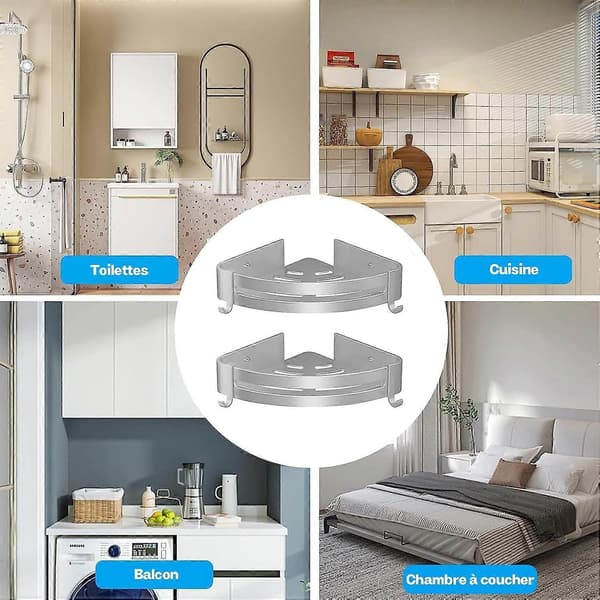 Duschkonsol-hörn-utan borrning, aluminium-26204cm-2-pack (silver)